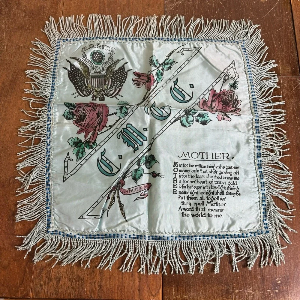 CMTC 1921-1940 Citizens Military Training Camp MOTHER satin souvenir pillow case